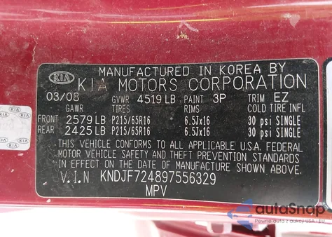 2009 Kia Sportage Lx z USA, uszkodzony, nr VIN KNDJF724897556329